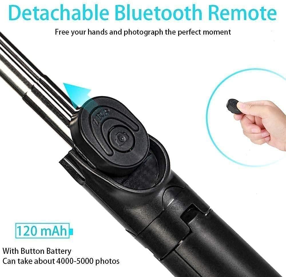 3-in-1 Selfie Stick Tripod with Flash & Bluetooth Remote